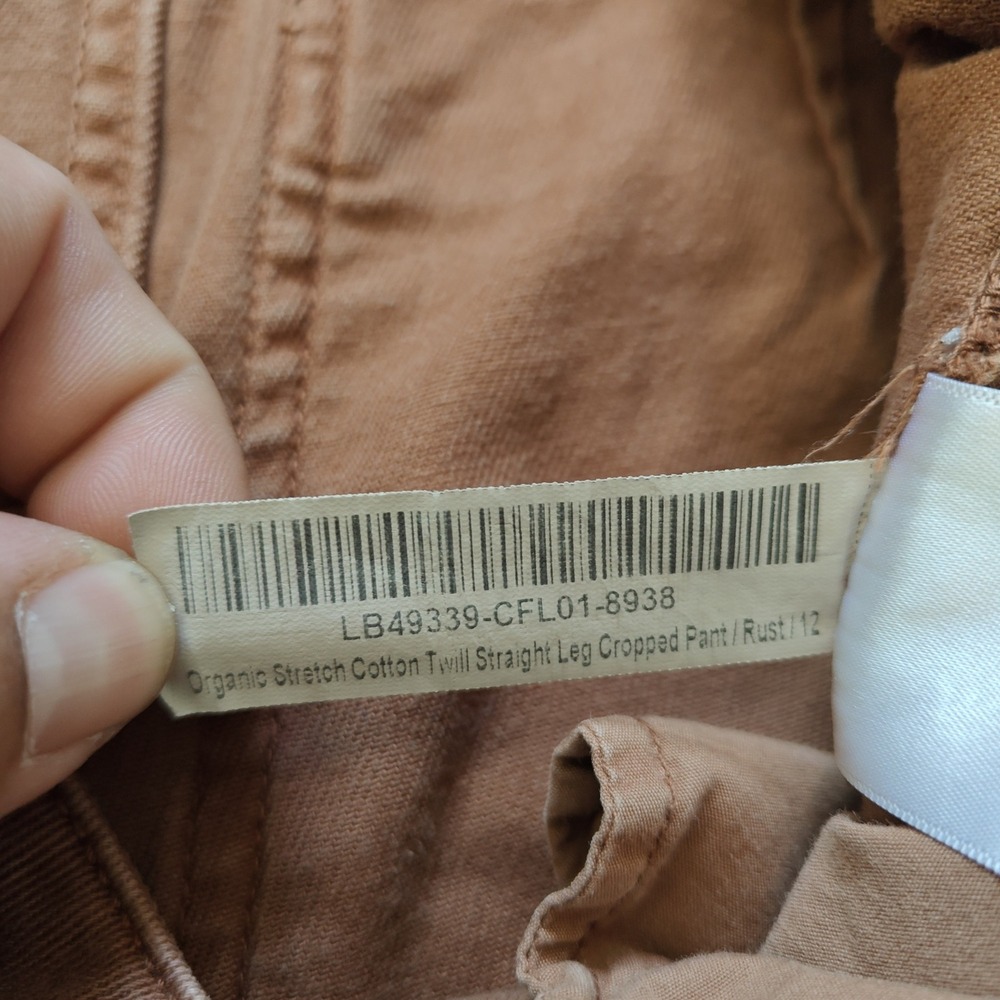QUINCE Women Cropped Pants 12 Rust Organic Cotton Twill Minimalist LB49339-CFL01 - Picture 7 of 15